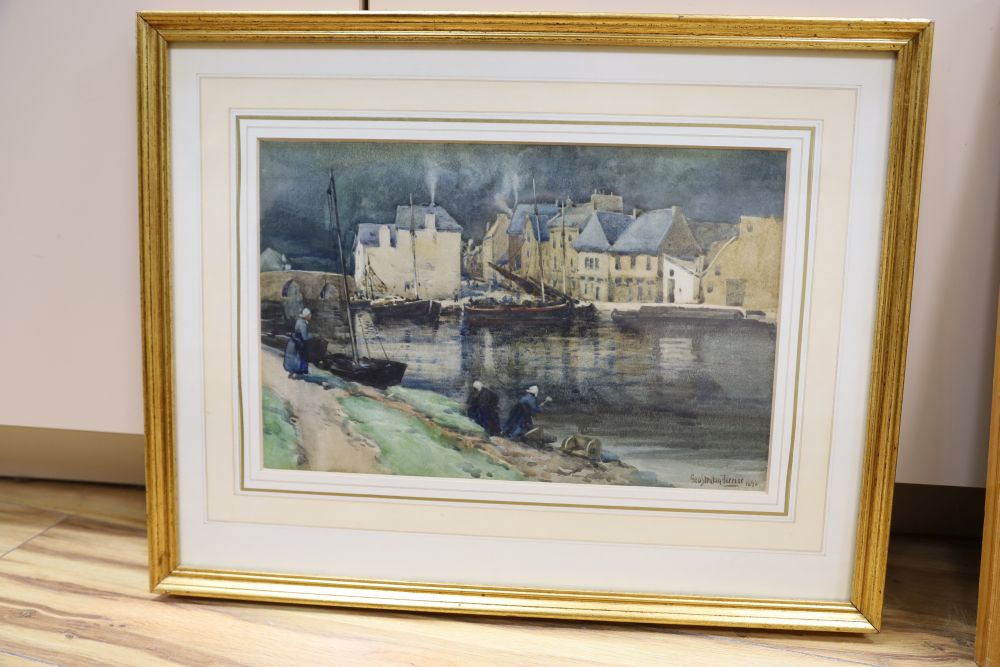 George Stratton Ferrier (1852-1912), watercolour, Dinant, Belgium, signed and dated 1896, 22 x 34cm